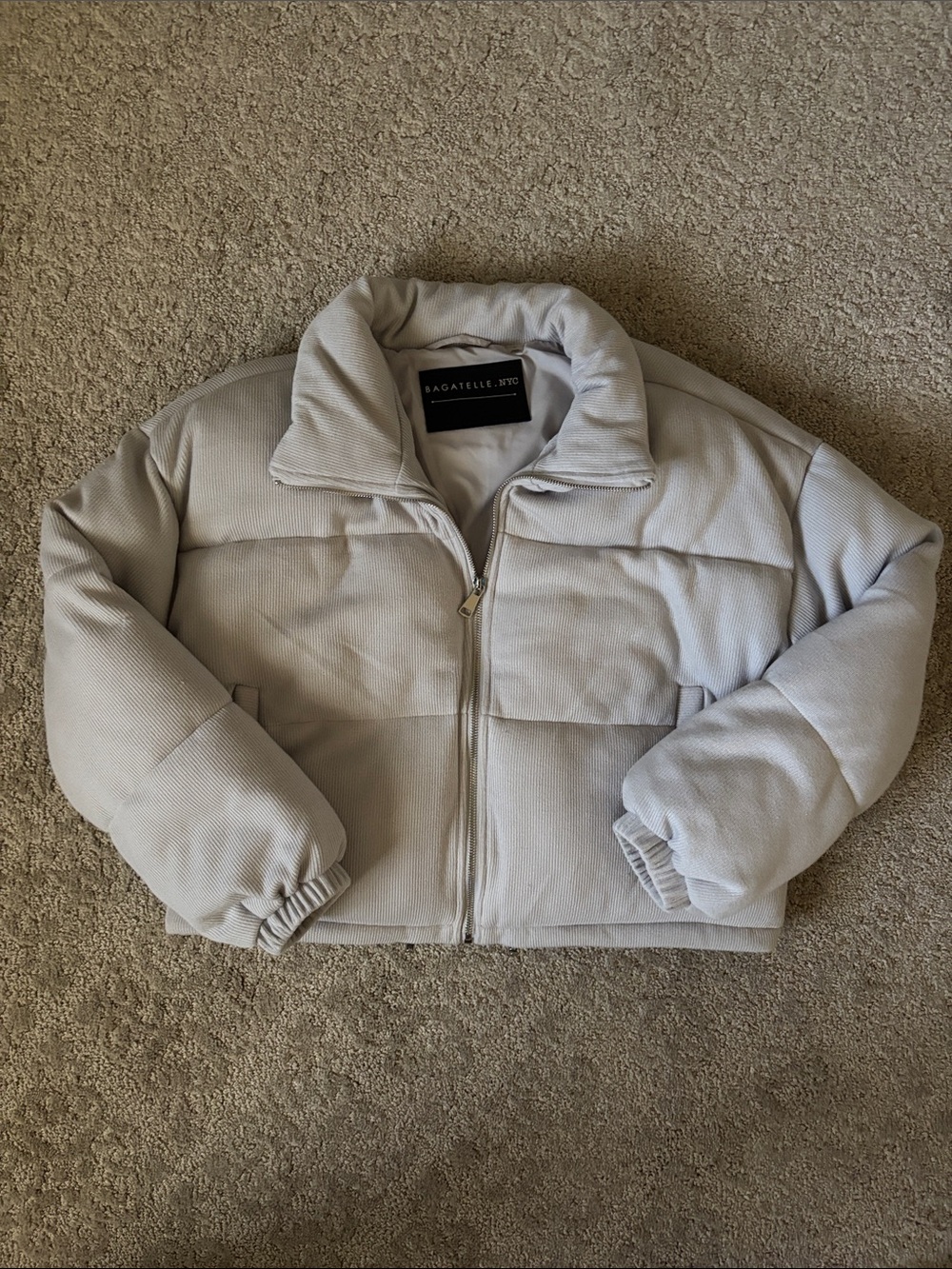 bagatelle Cream Cropped Puffer Jacket